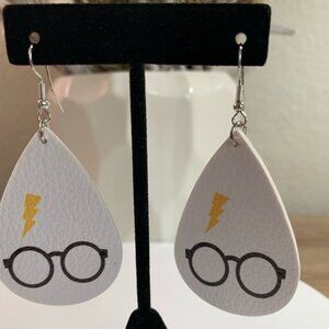 Teardrop Leather Earrings “ Eye Glasses “